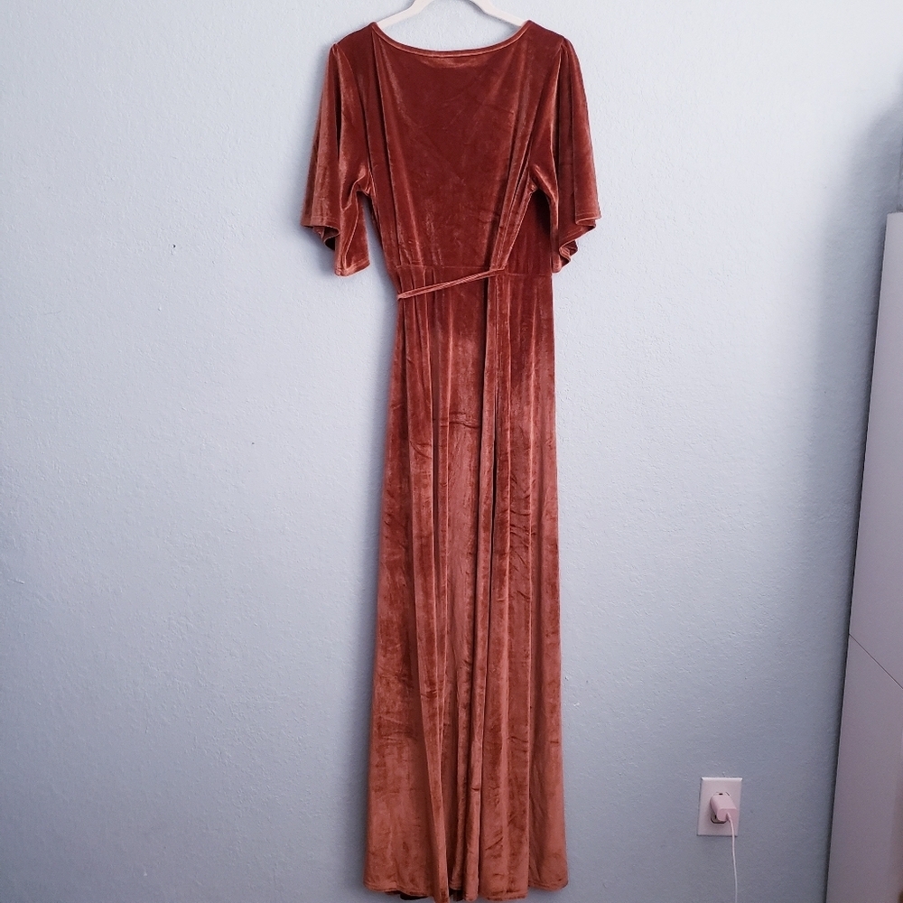 Baltic Born Meghan Spice Velvet Wrap Maxi Dress - Picture 5 of 5